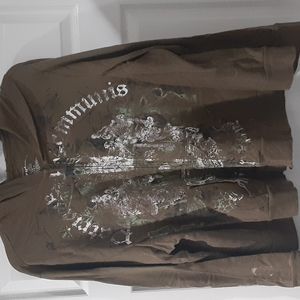 Lane Bryant Sport Army Green Hoodie with art on front